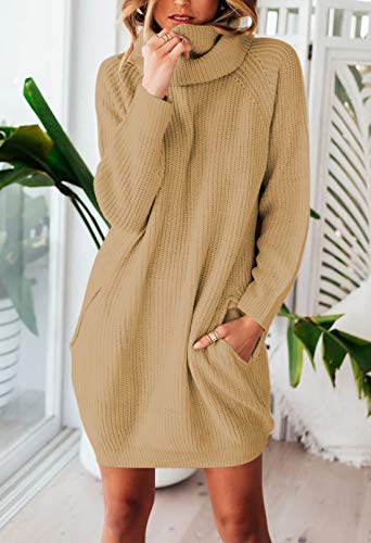 Viottiset Damen Oversize Pulloverkleid mit Rollkragen - 4