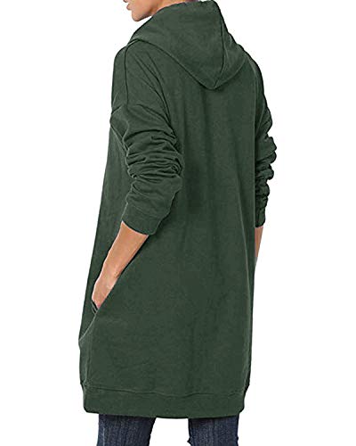 Kidsform Damen Kapuzen-Pulloverkleid Grün - 3