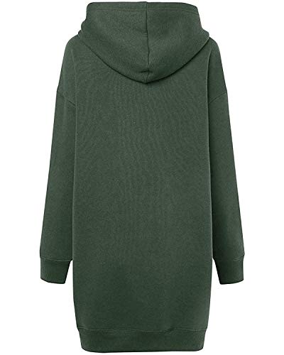 Kidsform Damen Kapuzen-Pulloverkleid Grün - 5