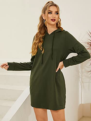 SUNNYME Damen Pulloverkleid, Army-Grün - 2